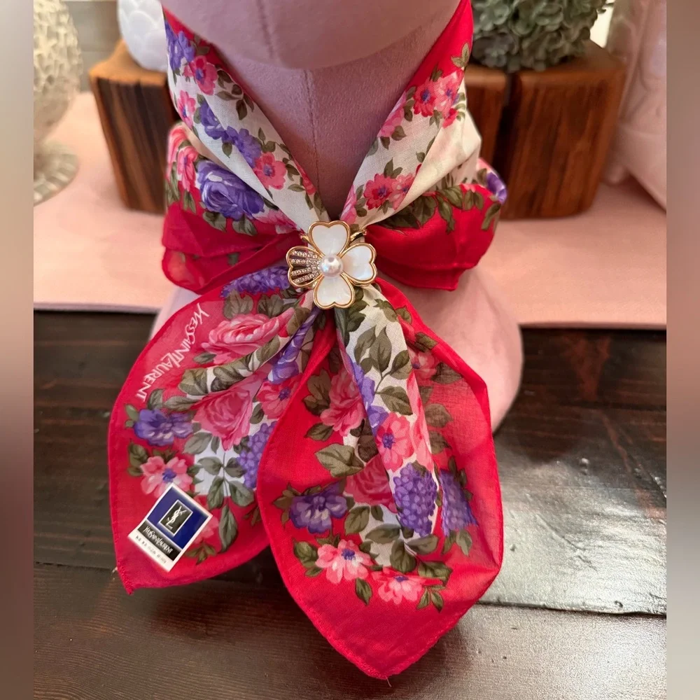 Vintage Yves Saint Laurent Floral Scarf